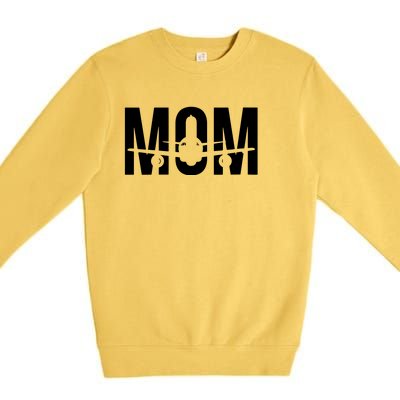 Womens Funny Airplane Pilot Mom Aviation Lover Gift Mom Pilot Premium Crewneck Sweatshirt