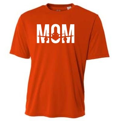 Womens Funny Airplane Pilot Mom Aviation Lover Gift Mom Pilot Cooling Performance Crew T-Shirt