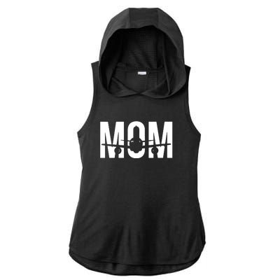 Womens Funny Airplane Pilot Mom Aviation Lover Gift Mom Pilot Ladies PosiCharge Tri-Blend Wicking Draft Hoodie Tank