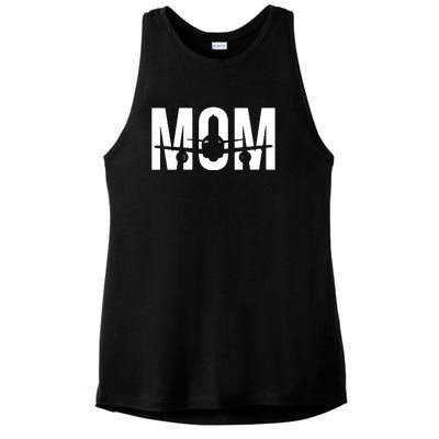 Womens Funny Airplane Pilot Mom Aviation Lover Gift Mom Pilot Ladies PosiCharge Tri-Blend Wicking Tank