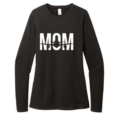 Womens Funny Airplane Pilot Mom Aviation Lover Gift Mom Pilot Womens CVC Long Sleeve Shirt