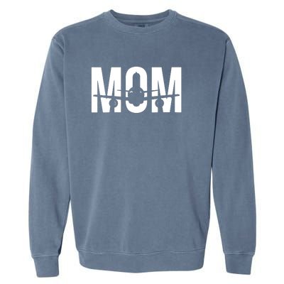 Womens Funny Airplane Pilot Mom Aviation Lover Gift Mom Pilot Garment-Dyed Sweatshirt