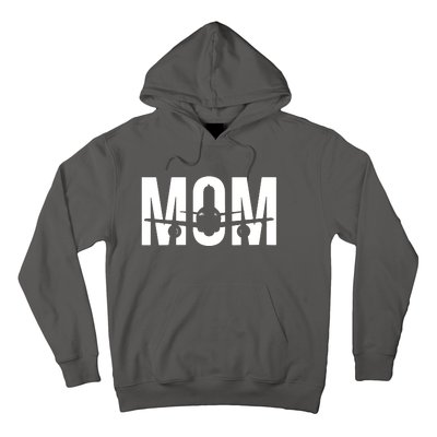 Womens Funny Airplane Pilot Mom Aviation Lover Gift Mom Pilot Hoodie