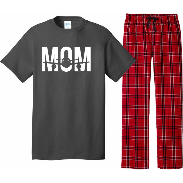 Womens Funny Airplane Pilot Mom Aviation Lover Gift Mom Pilot Pajama Set