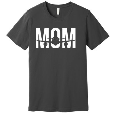 Womens Funny Airplane Pilot Mom Aviation Lover Gift Mom Pilot Premium T-Shirt