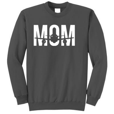 Womens Funny Airplane Pilot Mom Aviation Lover Gift Mom Pilot Tall Sweatshirt