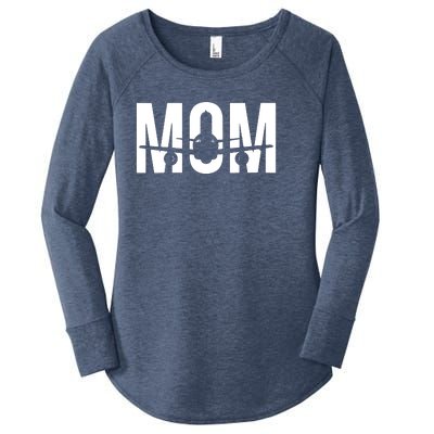 Womens Funny Airplane Pilot Mom Aviation Lover Gift Mom Pilot Women's Perfect Tri Tunic Long Sleeve Shirt