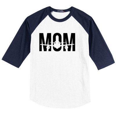 Womens Funny Airplane Pilot Mom Aviation Lover Gift Mom Pilot Baseball Sleeve Shirt