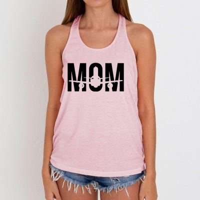 Womens Funny Airplane Pilot Mom Aviation Lover Gift Mom Pilot Women's Knotted Racerback Tank