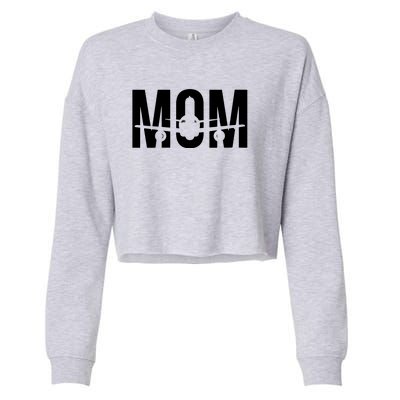 Womens Funny Airplane Pilot Mom Aviation Lover Gift Mom Pilot Cropped Pullover Crew