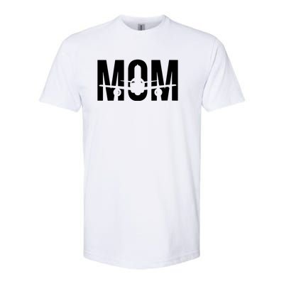 Womens Funny Airplane Pilot Mom Aviation Lover Gift Mom Pilot Softstyle CVC T-Shirt