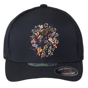 Wild Flowers And Plants Watercolor Wild Nature Botanical Print Flexfit Unipanel Trucker Cap