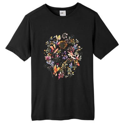 Wild Flowers And Plants Watercolor Wild Nature Botanical Print Tall Fusion ChromaSoft Performance T-Shirt