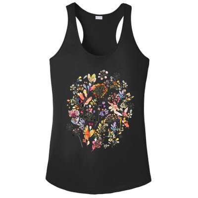 Wild Flowers And Plants Watercolor Wild Nature Botanical Print Ladies PosiCharge Competitor Racerback Tank