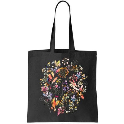 Wild Flowers And Plants Watercolor Wild Nature Botanical Print Bag
