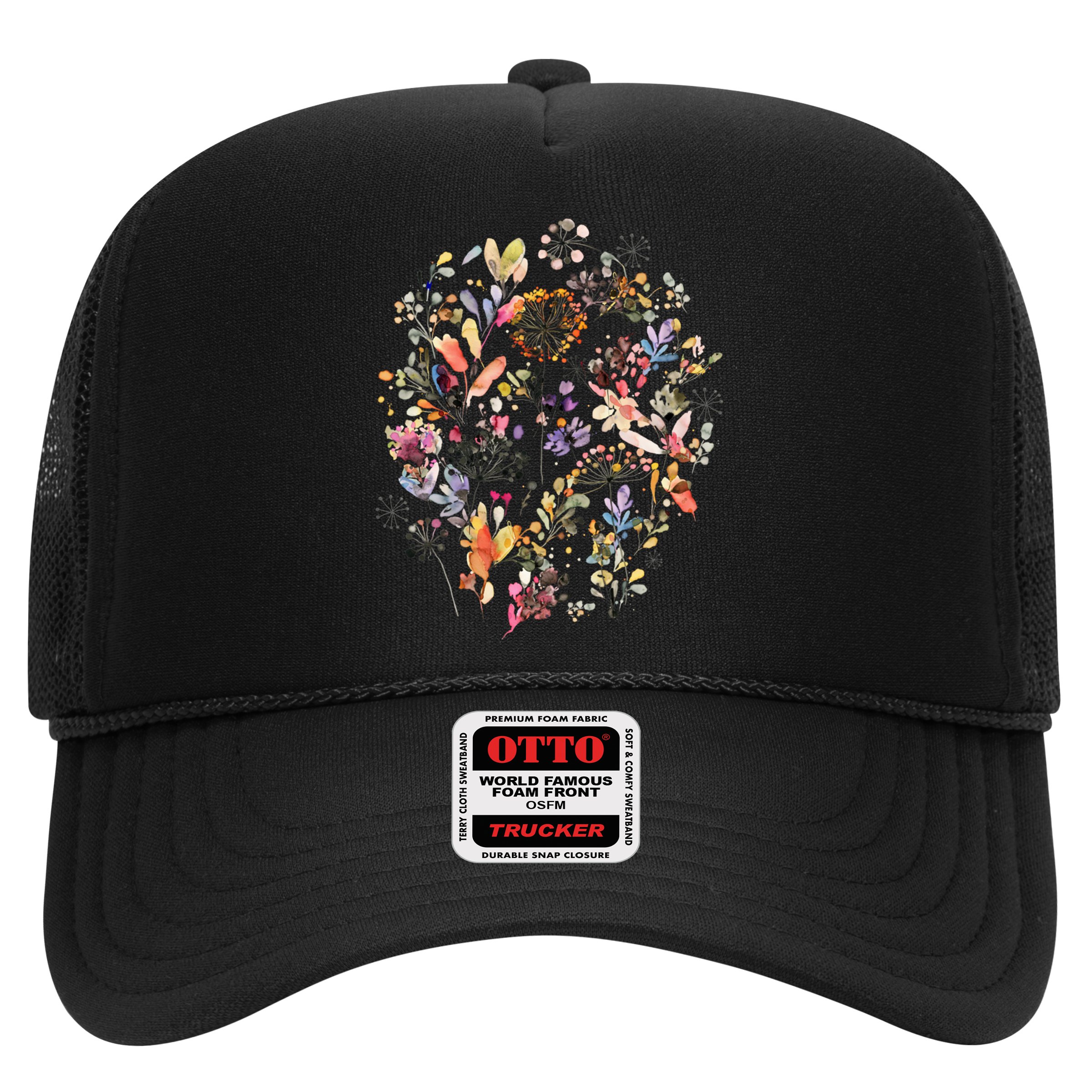Wild Flowers And Plants Watercolor Wild Nature Botanical Print Hat
