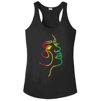 Womens Face Abstract Juneteenth Art Back History Women African Ladies PosiCharge Competitor Racerback Tank