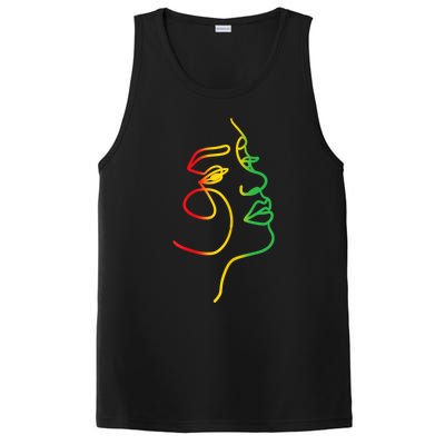 Womens Face Abstract Juneteenth Art Back History Women African PosiCharge Competitor Tank