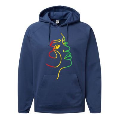 Womens Face Abstract Juneteenth Art Back History Women African Performance Fleece Hoodie