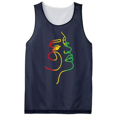 Womens Face Abstract Juneteenth Art Back History Women African Mesh Reversible Basketball Jersey Tank