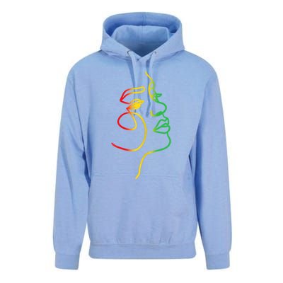 Womens Face Abstract Juneteenth Art Back History Women African Unisex Surf Hoodie