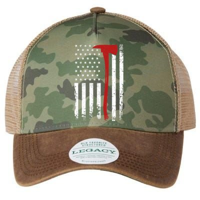 Wildland Firefighter Axe American Flag Thin Red Line Fireman Legacy Tie Dye Trucker Hat