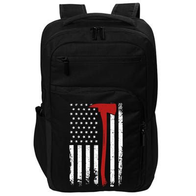 Wildland Firefighter Axe American Flag Thin Red Line Fireman Impact Tech Backpack