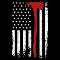 Wildland Firefighter Axe American Flag Thin Red Line Fireman Impact Tech Backpack