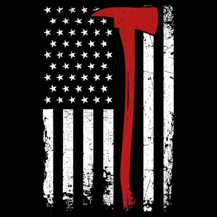 Wildland Firefighter Axe American Flag Thin Red Line Fireman Impact Tech Backpack