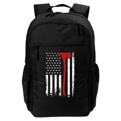 Wildland Firefighter Axe American Flag Thin Red Line Fireman Backpack