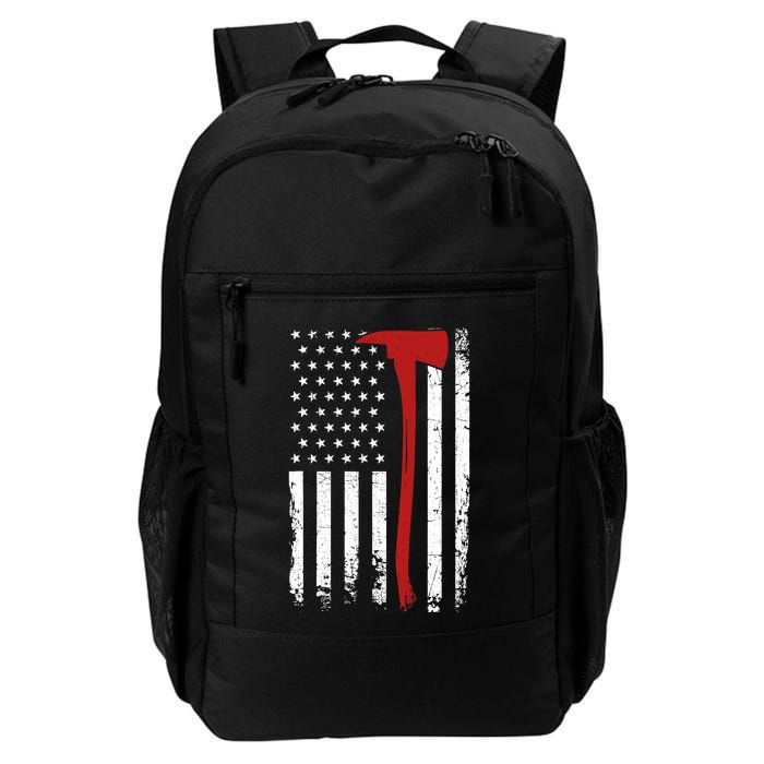 Wildland Firefighter Axe American Flag Thin Red Line Fireman Backpack