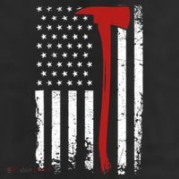 Wildland Firefighter Axe American Flag Thin Red Line Fireman 11oz C Handle Ceramic Mug