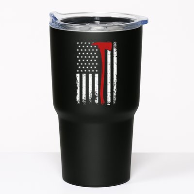 Wildland Firefighter Axe American Flag Thin Red Line Fireman Tumbler