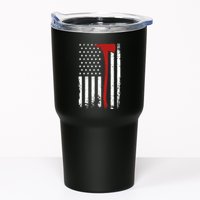 Wildland Firefighter Axe American Flag Thin Red Line Fireman Tumbler