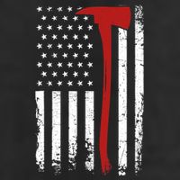 Wildland Firefighter Axe American Flag Thin Red Line Fireman Microfiber Hand Towel