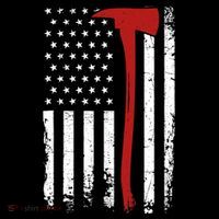 Wildland Firefighter Axe American Flag Thin Red Line Fireman Wool Snapback Cap