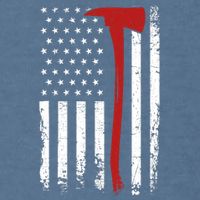 Wildland Firefighter Axe American Flag Thin Red Line Fireman Garment-Dyed Sweatshirt