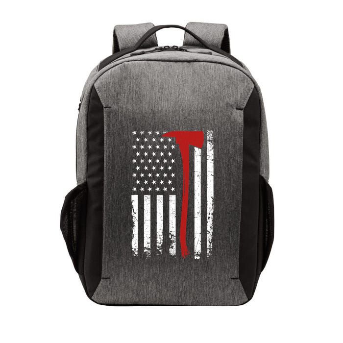 Wildland Firefighter Axe American Flag Thin Red Line Fireman Vector Backpack