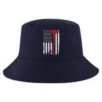 Wildland Firefighter Axe American Flag Thin Red Line Fireman Cool Comfort Performance Bucket Hat