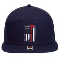 Wildland Firefighter Axe American Flag Thin Red Line Fireman 7 Panel Mesh Trucker Snapback Hat