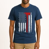 Wildland Firefighter Axe American Flag Thin Red Line Fireman Tall T-Shirt