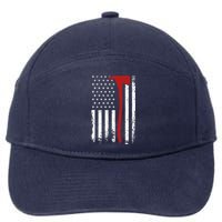 Wildland Firefighter Axe American Flag Thin Red Line Fireman 7-Panel Snapback Hat