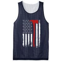 Wildland Firefighter Axe American Flag Thin Red Line Fireman Mesh Reversible Basketball Jersey Tank