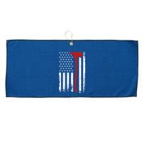 Wildland Firefighter Axe American Flag Thin Red Line Fireman Large Microfiber Waffle Golf Towel