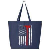 Wildland Firefighter Axe American Flag Thin Red Line Fireman 25L Jumbo Tote