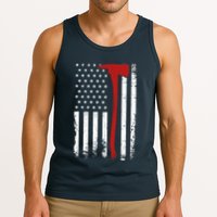 Wildland Firefighter Axe American Flag Thin Red Line Fireman Tank Top