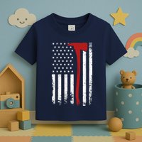 Wildland Firefighter Axe American Flag Thin Red Line Fireman Toddler T-Shirt