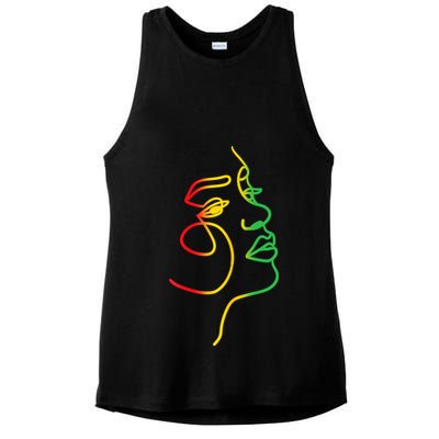 Womens Face Abstract Juneteenth Art Back History Women African Ladies PosiCharge Tri-Blend Wicking Tank