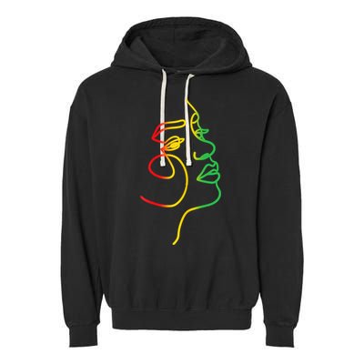 Womens Face Abstract Juneteenth Art Back History Women African Garment-Dyed Fleece Hoodie
