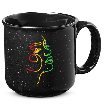 Womens Face Abstract Juneteenth Art Back History Women African 15oz Campfire Ceramic Mug
